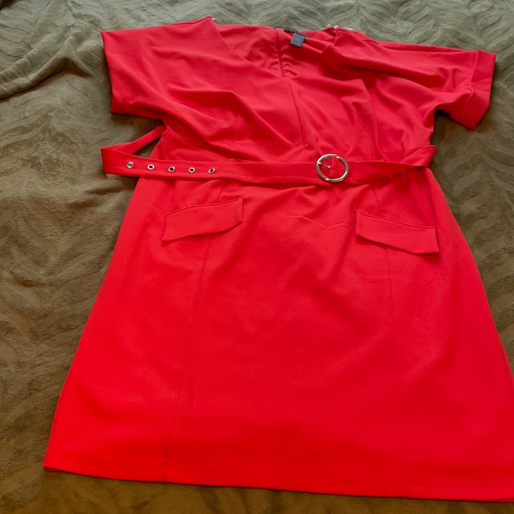 Ashley Stewart Peach 18/20W Short Sleeve Dress
